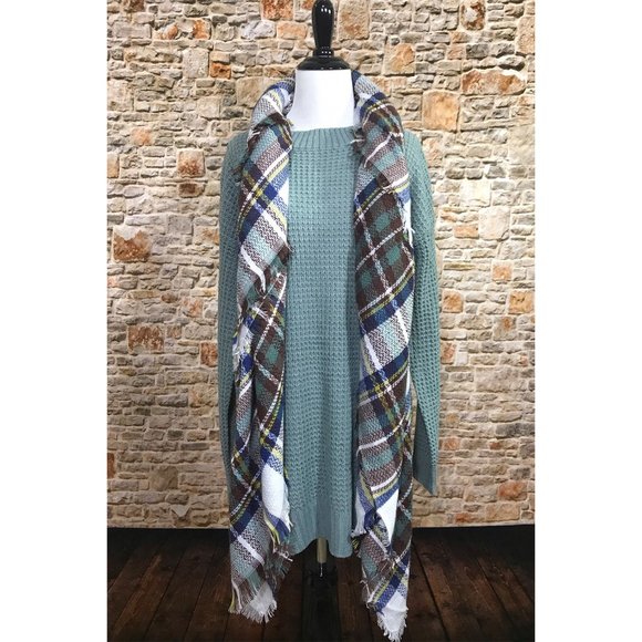 NWT Boutique Oversized Tartan Plaid Blanket Scarf - Picture 11 of 13
